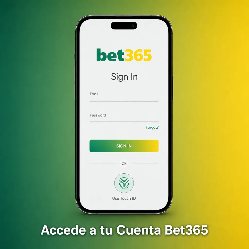 Panel de acceso a tu cuenta Bet365 para iniciar sesión con usuario y contraseña, y gestionar depósitos y apuestas.