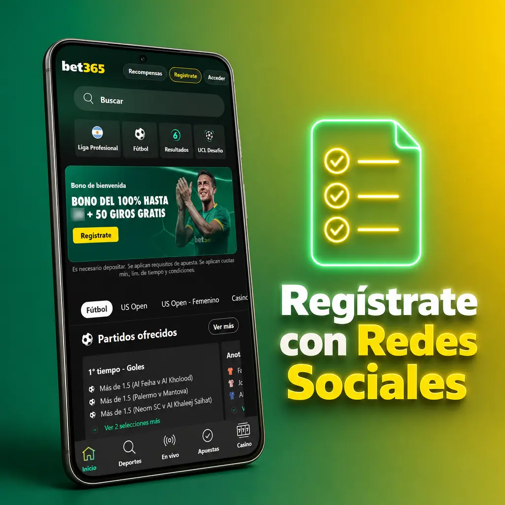 Registro rápido con Google o Facebook: inicia sesión, autoriza el acceso a tu perfil y confirma tu cuenta.
