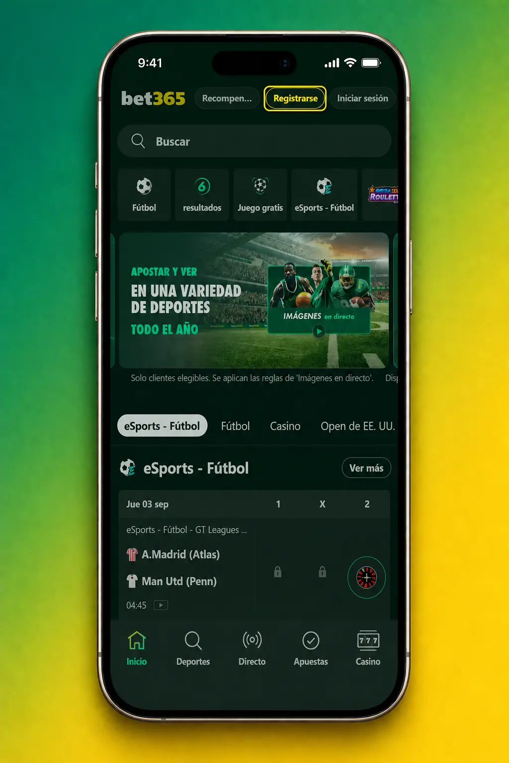 Pasos para registrarse y apostar en esports en Bet365: datos, verificación, depósito y elección de juego.