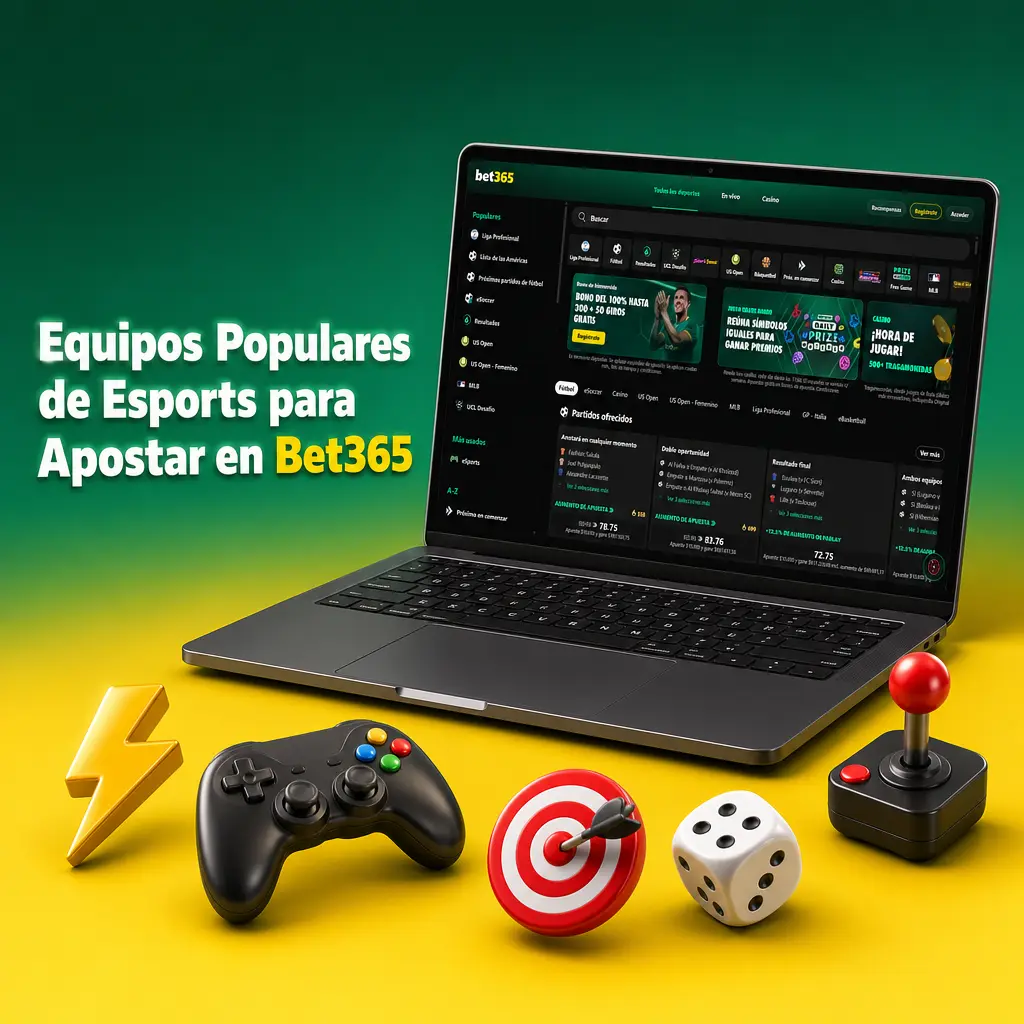 Tabla de equipos populares de esports para apostar en Bet365 en CS2, Dota 2, LoL, Valorant, MLBB y COD.